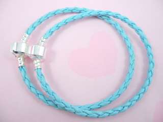   Blue Leather Bracelet Fit European Beads 20cm(approx 7.86inch ) P11
