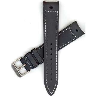 Hamilton 20mm Black Rubber Khaki Navy Frogman Watchband  