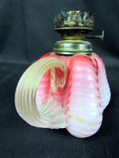 SUPER RARE Antique Victorian Quilted Satin Glass Miniature Oil 