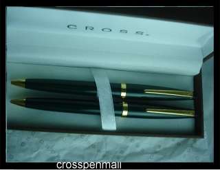 CROSS GREEN LACQUER & 23K Gold Pen Pencil + Bonus  