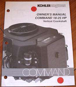 Kohler Engines Owners Manual Command 18 25 HP Vertical Crankshaft 