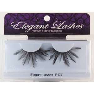  Elegant Lashes F137 Premium Black Feather False Eyelashes Beauty