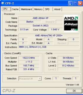 AMD AXDA2500DKV4D ATHLON XP 2500+ BARTON SOCKET A 462 0683728173210 