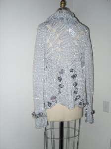 NWT $2525 Blumarine silver sweater 40 2/4 small  