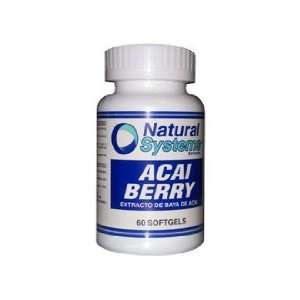 Natural Systems Acai Berry 1500 mg 60 softgels Anti Aging Detox 