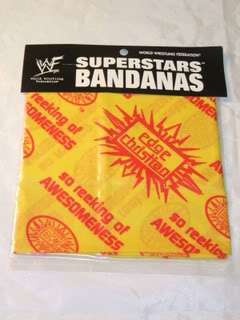   stock authentic wwe merchandise edge christian wwf yellow bandana new