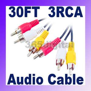 30FT (10M) RCA to RCA Compsite Video & Audio Cable AV  