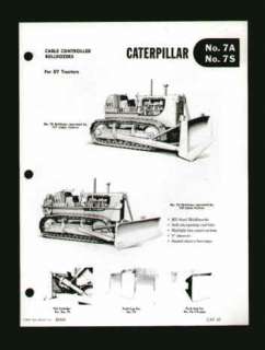 CAT Caterpillar D7   7S 7A Bulldozers Specs & Data 1961  