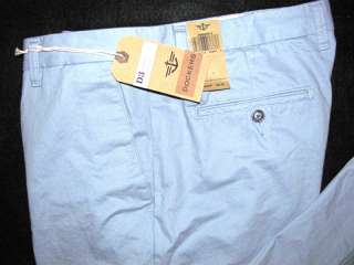   D3 Flat Front Classic Fit Blue SOFT Khaki Pants NWT Mens 36W x 29L $52