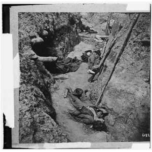 Petersburg,Virginia. Dead Confederate soldiers in trenches of Fort 