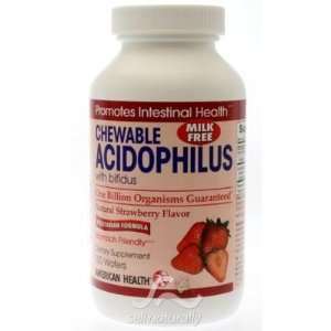 American Health Chewable Acidophilus With Bifidus Strawberry    100 