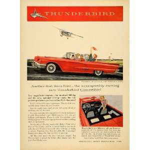   Ad Ford Thunderbird Hideaway Soft Top V8 Airplane   Original Print Ad