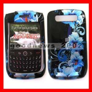  T MOBILE BLACKBERRY CURVE 8900 PHONE COVER 3D FLOWER BLUE 