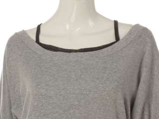 2PCS FOLD SLEEVE TOP + CAMI S GRAY  