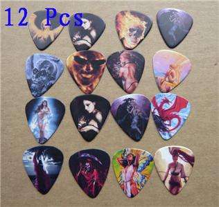 Lots of 12 pcs Personalized Guitar Picks 2sides Priting  