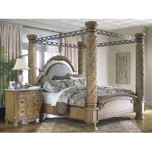  Old World King Canopy Bed in DarkBronze Finish