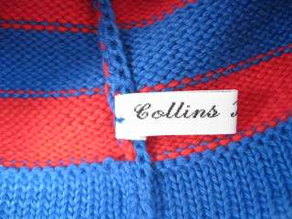 NWT COLLINS KNITWEAR Red Blue Striped Hat Cotton 1 2Y  