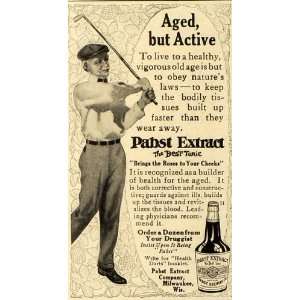   Brew Old Man Golfing Health Drink   Original Print Ad