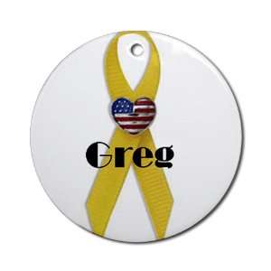  Military Backer Greg (Yellow Ribbon) Ornament (Round)