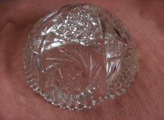 up for sale is a beautiful vintage crystal glass serving bowl 3 tall