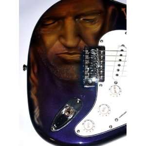 WILLIE NELSON AUTOGRAPH Signed AIRBRUSH Guitar PSA/DNA