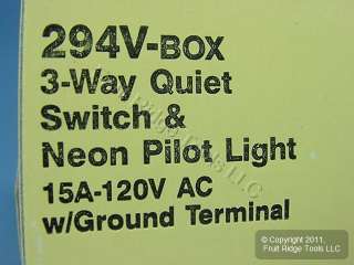   Electric Ivory Pilot Light Toggle Wall Switch Duplex 3 Way 15A 294V
