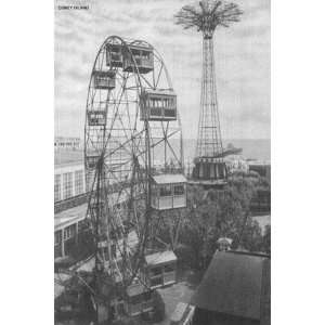  Coney Island Amuseument Park 12x18 Giclee on canvas
