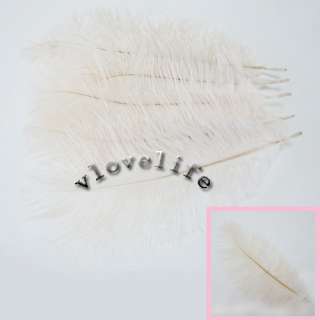 10PCS White Ostrich Feathers approx 10 12 25cm 30cm  