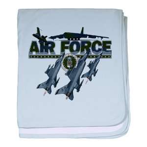  Baby Blanket Sky Blue US Air Force with Planes and Fighter 
