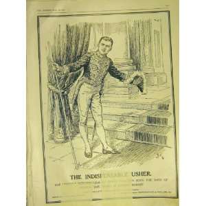  Usher Whisky Advert Butler Sketch Old Print 1911