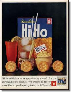 1961 Sunshine Hi Ho Snack Cracker Print Ad  