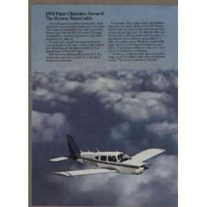  1975 Piper Cherokee Arrow II Ad, A1604 