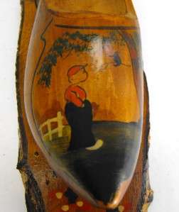 VINTAGE Holland wood Clog Souvenir Dutch Wooden Shoe  