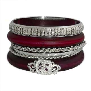   Bangles in Antique Gold / Silver Tone & Stain Wood ~ 2 Designs  