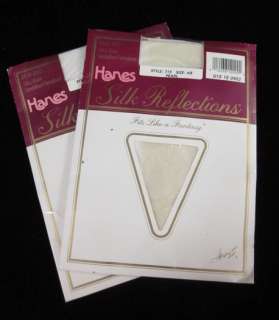 LOT 2 HANES Silk Reflections Pearl White Pantyhose AB  