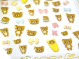 SanX Rilakkuma Relax Bear Nail Art Stickers Decorate  B  