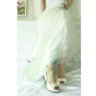 Ladies Bridal Prom Platform Heel Womens Sandal Shoes  