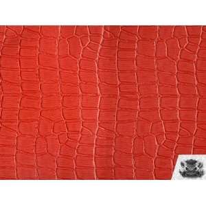 Vinyl Crocodile WATERMELON Fake Leather Upholstery Fabric 