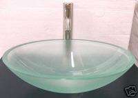 Bathroom Vanity Oval Glass Vessel Sink Nickel Faucet 3F  