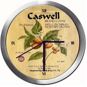  CASWELL 14 Inch Coffee Metal Clock Quartz Movement 