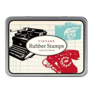  Cavallini 3 Assorted Wooden Rubber Stamps Sets, Vintage 