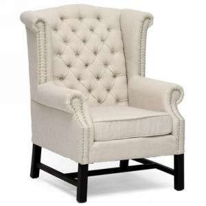  Wholesale Interiors Sussex Club Chair in Light Beige Linen 