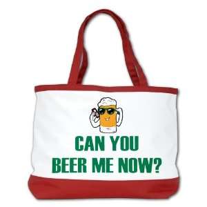   Bag Purse (2 Sided) Red Can You Beer Me Now Beer Mug 