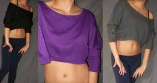 NEW forever 21 YOGA CROPPED off shoulder BUTTON S M L  