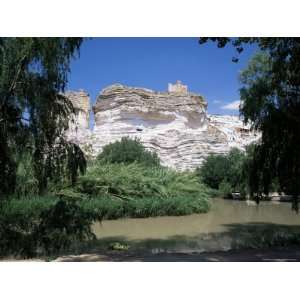 View to Castle on Top of Chalk Cliffs on the Jucar River, Alcala Del 