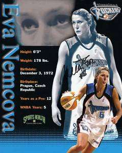 SIGNED WNBA EVA NEMCOVA AUTOGRAPHED 8.5X11 PLAYER CARD  