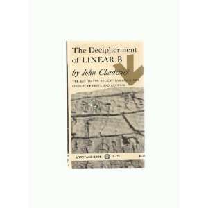  The Decipherment of Linear B CHADWICK (John) Books
