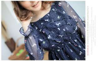 Women Fairy Tale Ruffle Chiffon Dress,9688L, BLUE, sz L  