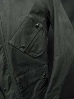 Vanson Epaulet NY Black Waxed Oilcloth Triton Leather Trim Jacket Coat 