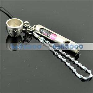 CELL PHONE CHAIN Emergency Whistle Hourglass SILVERY 12  